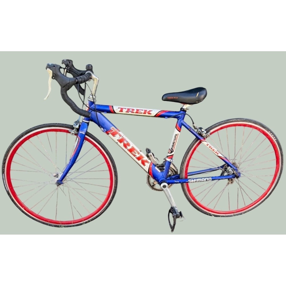 Trek Alpha Custom Aluminum Road Bike 43cm Blue White Red Shimano Components